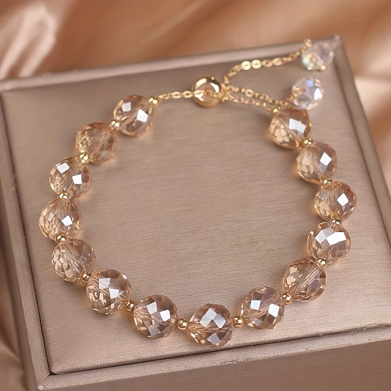 

1pc Fashion And Delicate Faux Crystal Beads Bracelet, Versatile And Easy-to-wear, Combine Well With Any Outfit