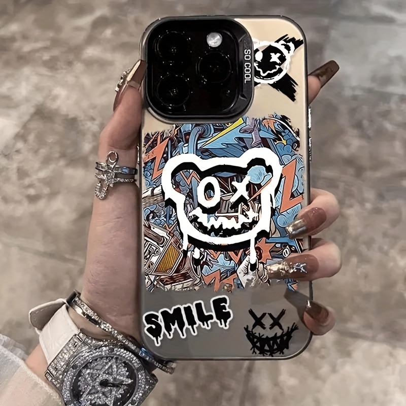 

1pc Dark Trendy Devil Bear Phone Case Simple And Suitable For Fashionable And Trendy People To Smartphones Case For Iphone16promax/15/14/13/12/11