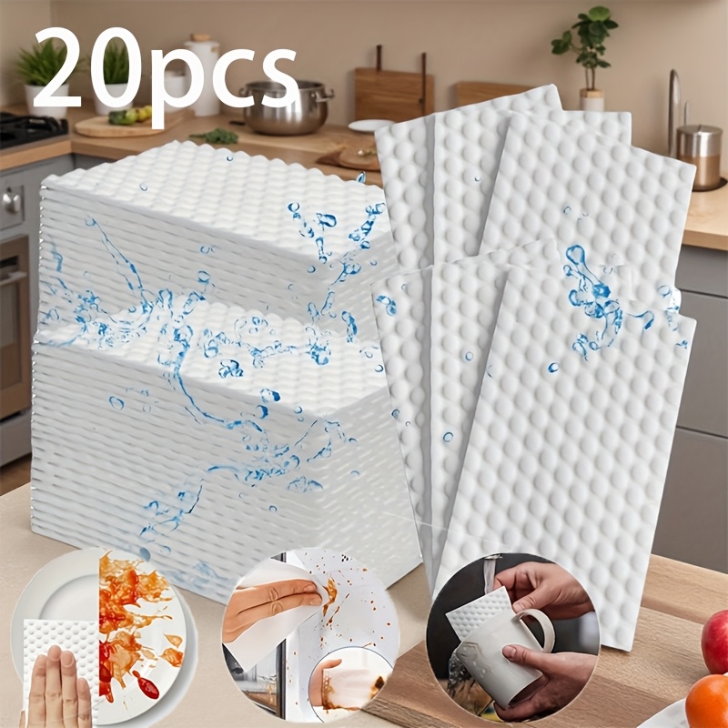 TEMU 20pcs Magic Cleaning Sponge Erasers—versatile, Disposable, And Portable Nano-cleaning Sheets Suitable For Kitchenware, Tableware, Bathroom