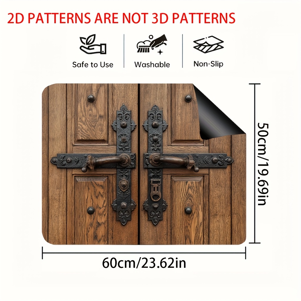 TEMU 1pc Rustic Wood & Metal Hinge Stove Mat - Ceramic Stove Top Protector Cover, Compatible With / Cooktops, Kitchen Cooktop Protector, Housewarming