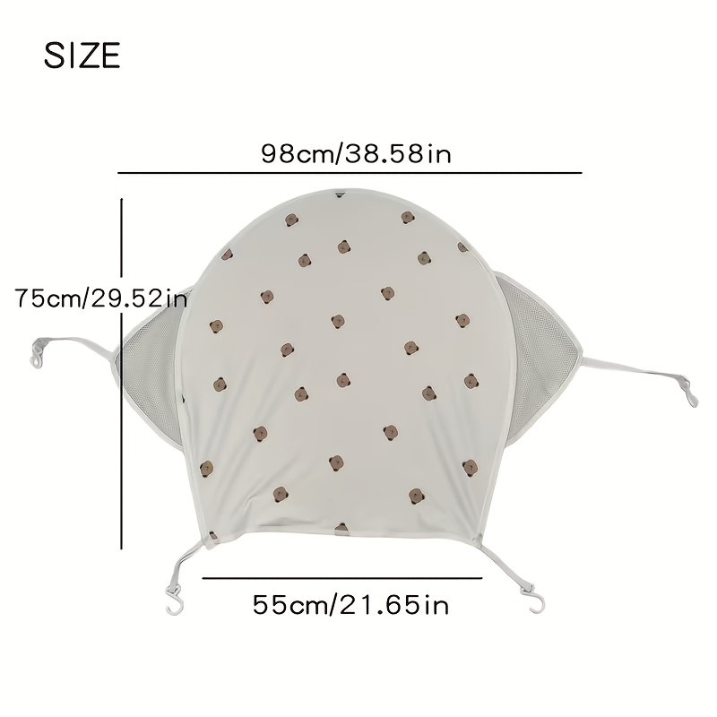 Image of 1pc Teddy Bear Baby Stroller Canopy - Polyester Fiber Tent, Sunshade For Baby Carriage, Suitable For Outdoor Travel And Sun Protection, Stroller Accessory