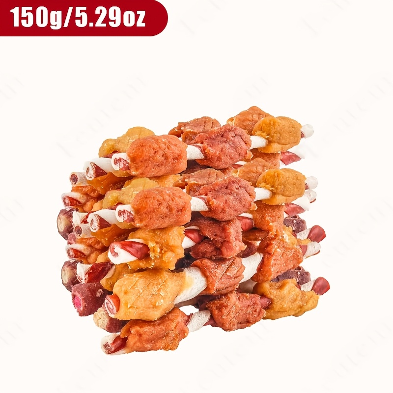 TEMU Triple Flavor Dog Chew Sticks With , Real Chicken Duck & Chicken Liver, Long Lasting Dental Chews For Aggressive Chewers, High Protein Training