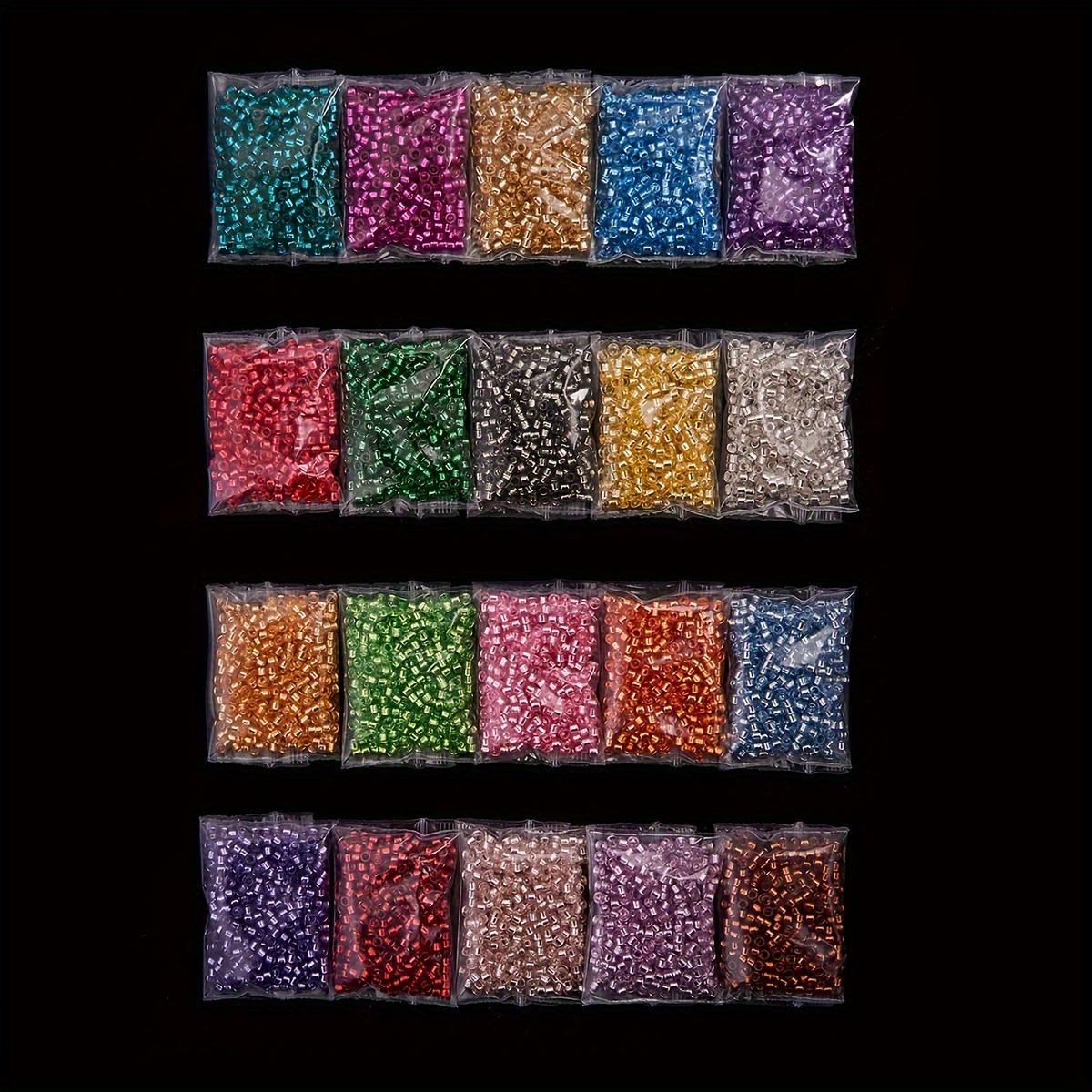 

7000pcs Seed Set, 2.5mm Silvery-lined In 20 , 100g - For Making, Bracelets, Necklaces, &