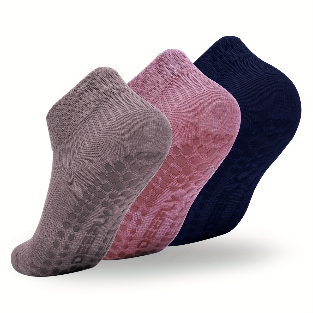 TEMU 3pcs Women's Socks - , & Moisture-wicking Pilates Socks Grips