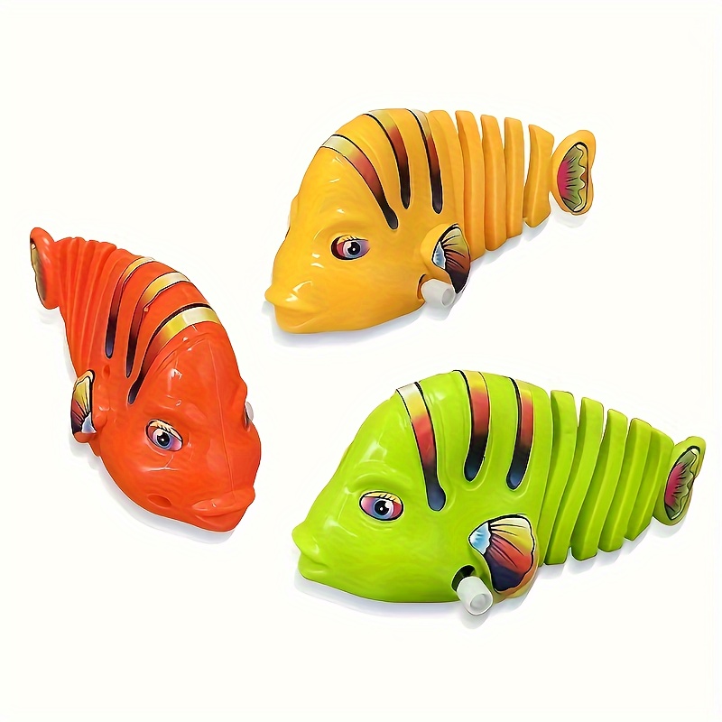

Clockwork Wiggle Fish Toy - 360° Swinging Cartoon Design, Amusing Motion For Young Youngsters, Assorted Colors