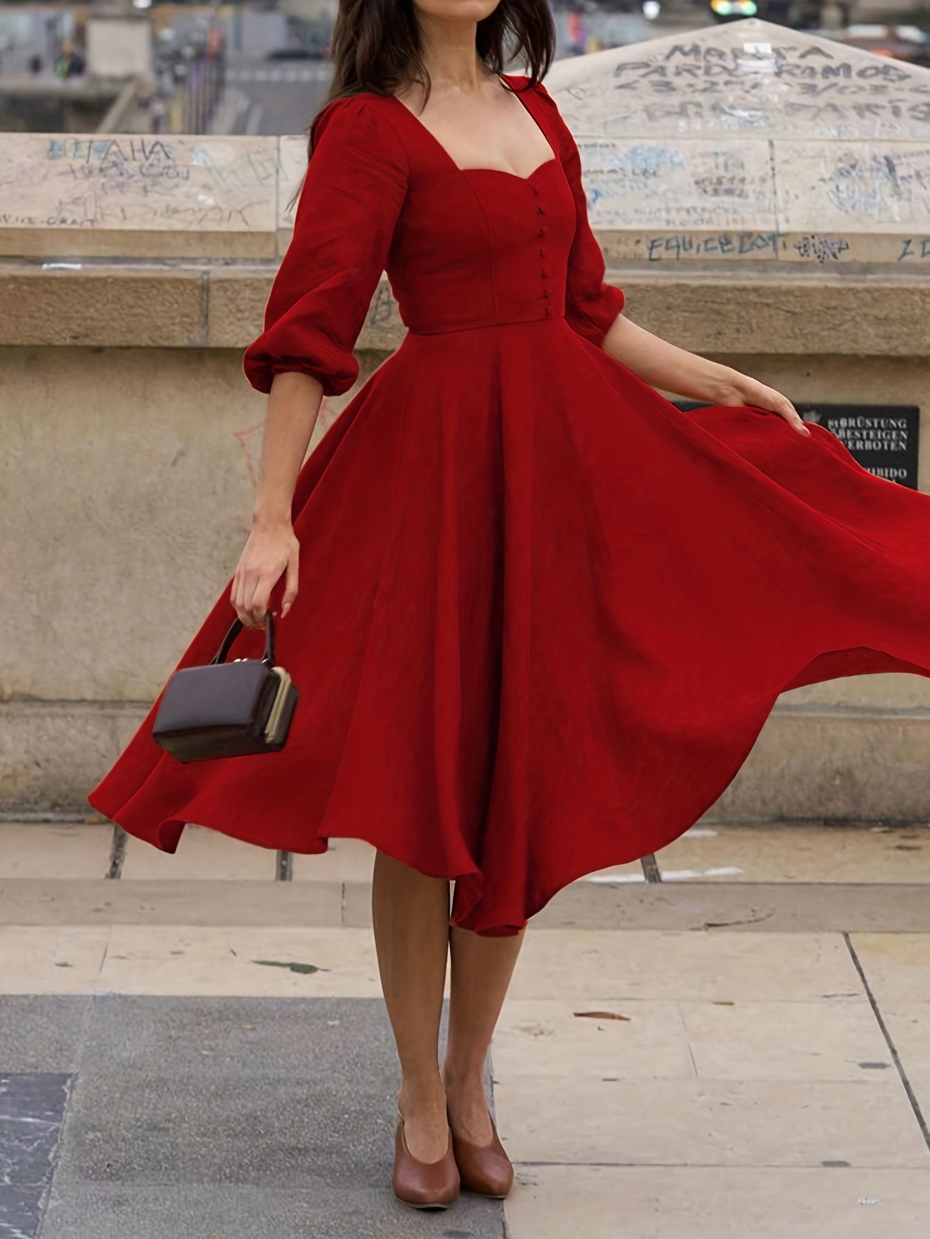 open lace back dress Sadie Dress in Red Tonal Monogram S