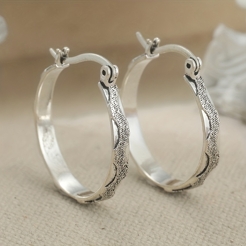 E-shop Charms Silberfarbene Kreis-Hoops Ohrringe für Damen Mode Schöne Hochzeitsfeier Schmuck Urlaubsgeschenke
