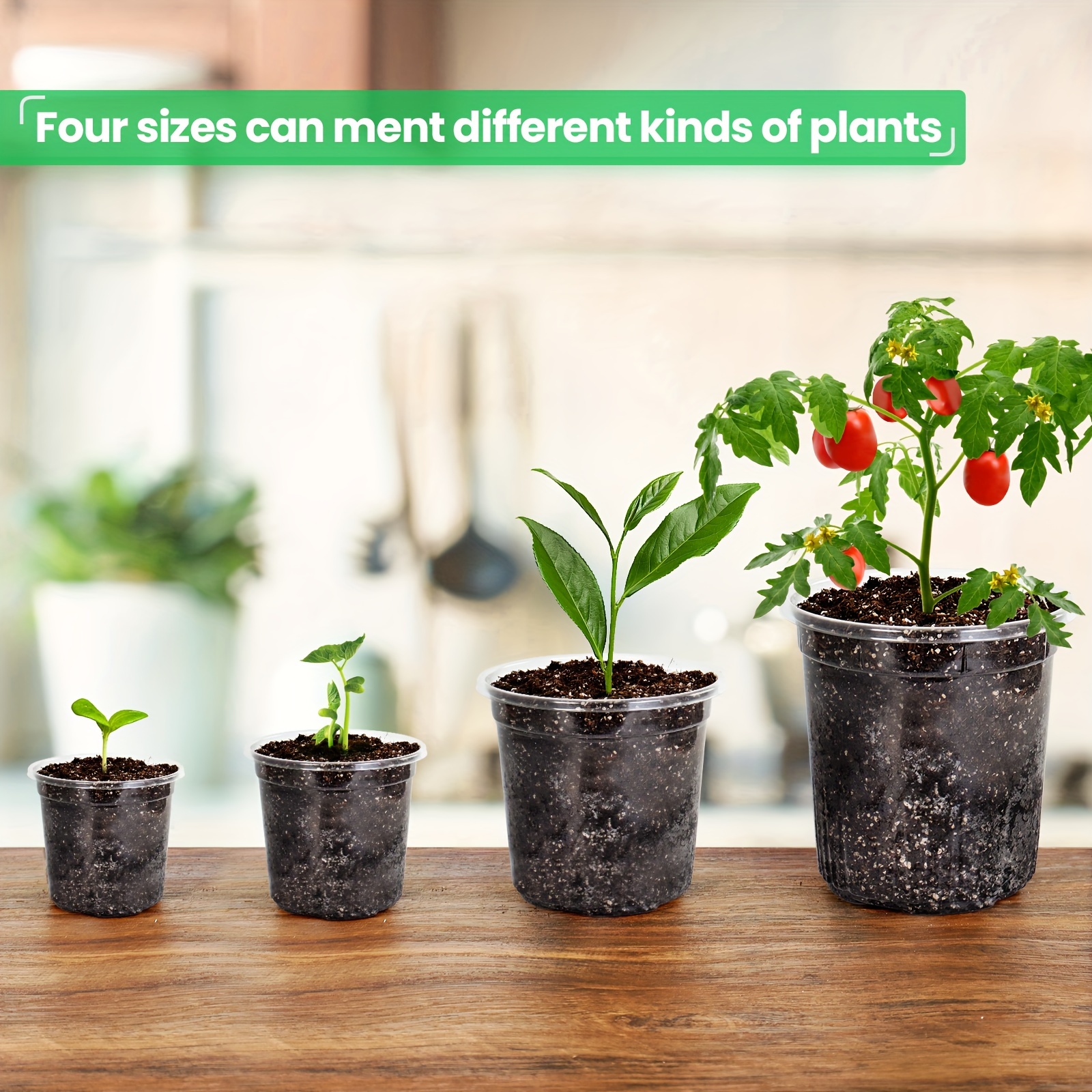 

36-piece Clear Nursery Pots With Drainage Holes - Durable Plastic Seedling Planters For Indoor & Outdoor Use, Assorted Sizes (6.7", 5", 4", 3.5")