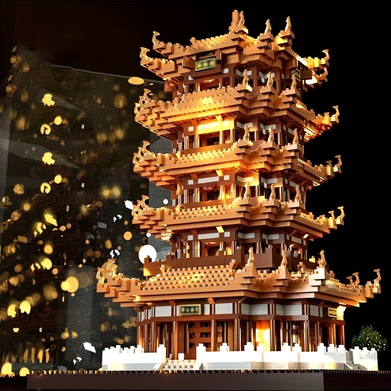 2650pcs Yellow Crane Tower Building Blocks Set ABS Construction Toy
