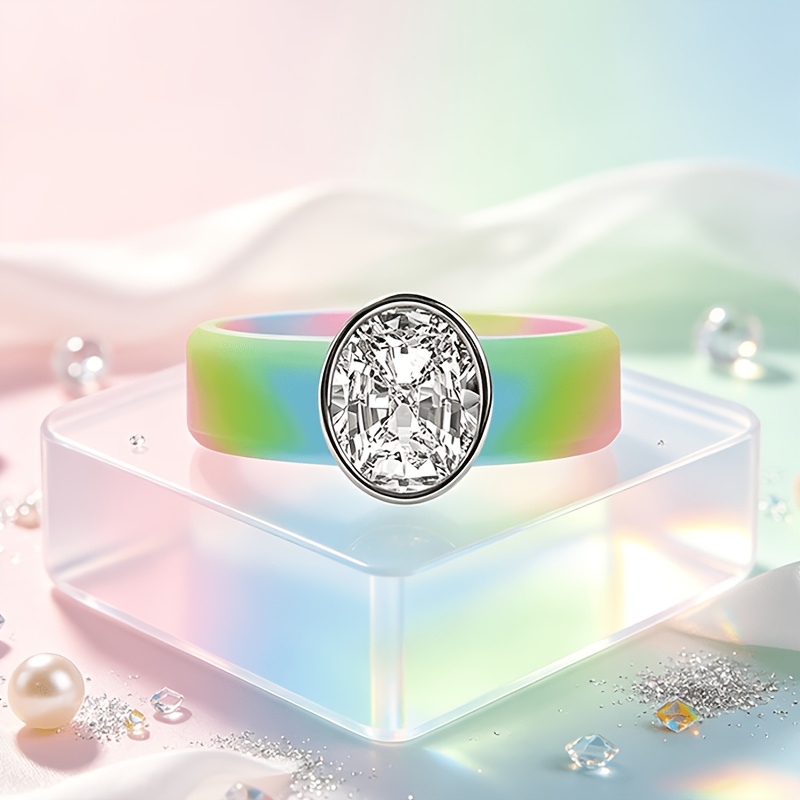 Colorful Silicone Wedding Ring, Unisex Waterproof Design