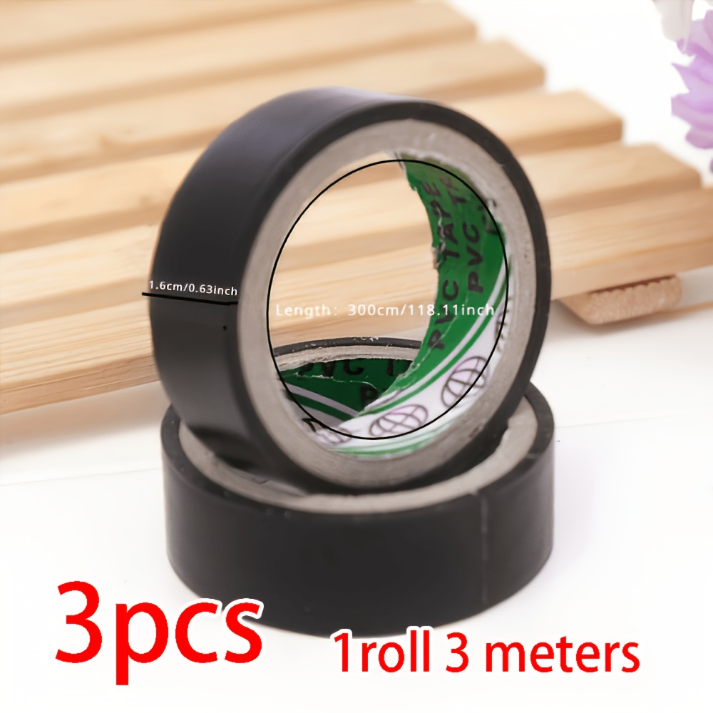 354.33 Inches/3 Rolls Black Electrical Tape, Heat-resistant, Flame-retardant, Insulating Tape, Suitable For Indoor And Outdoor Use, Durable Plastic And Metal Adhesive Layer, 118.11 Inches Per Roll