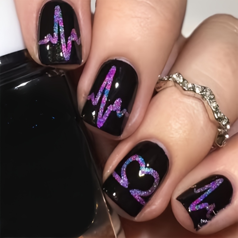 

24pcs Glitter Short Square Press-on Nails, Fake Nail Set, Mixed , Easy Application