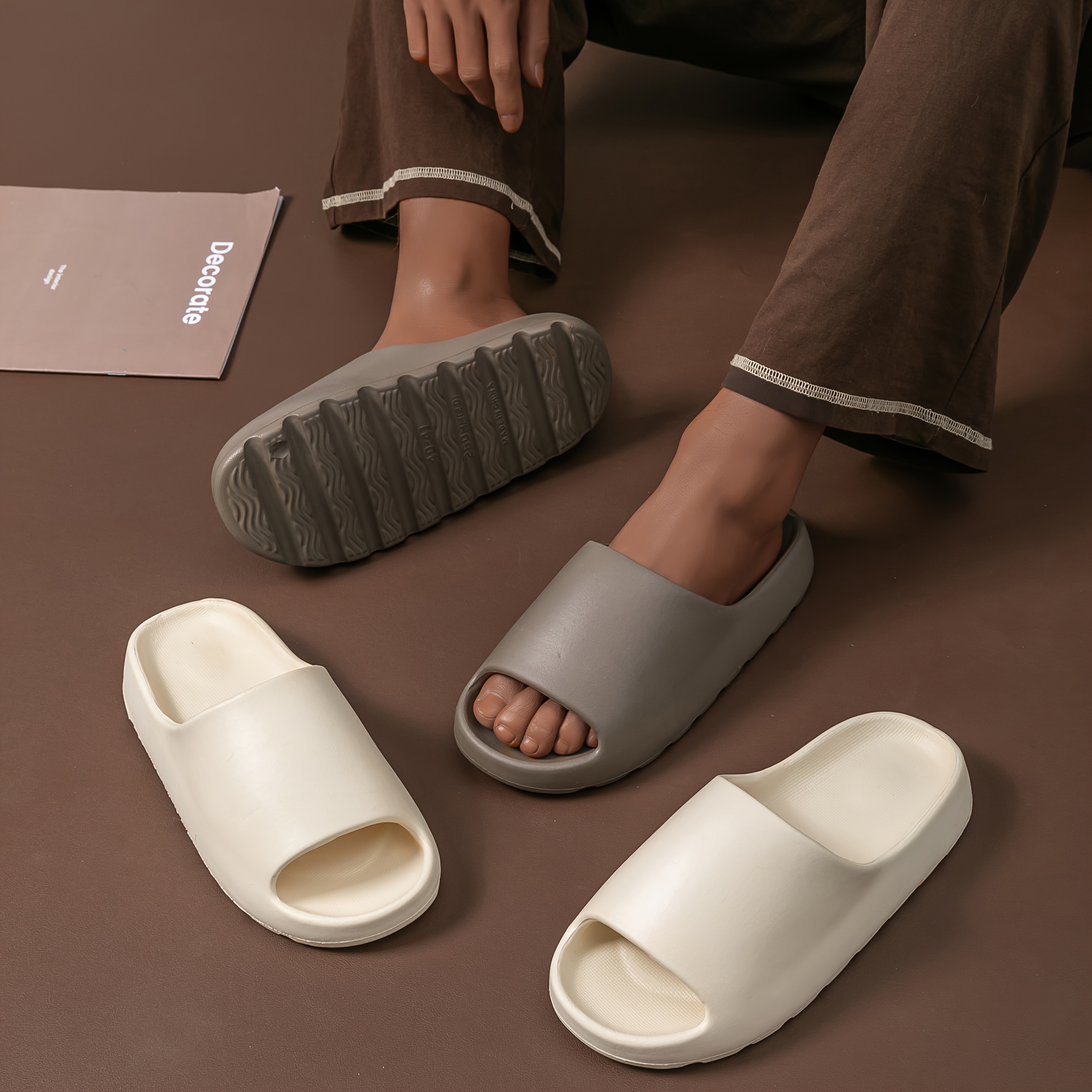 pair unisex soft slippers comfortable indoor outdoor slip Temu