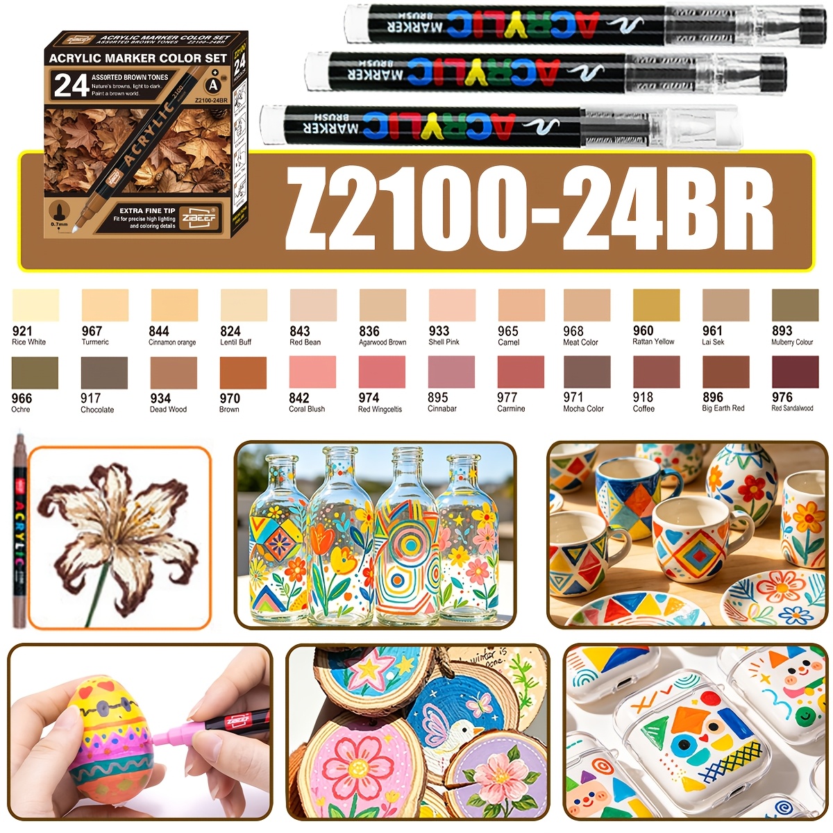 GUANGNA 27-Piece Acrylic Mark Pen Set