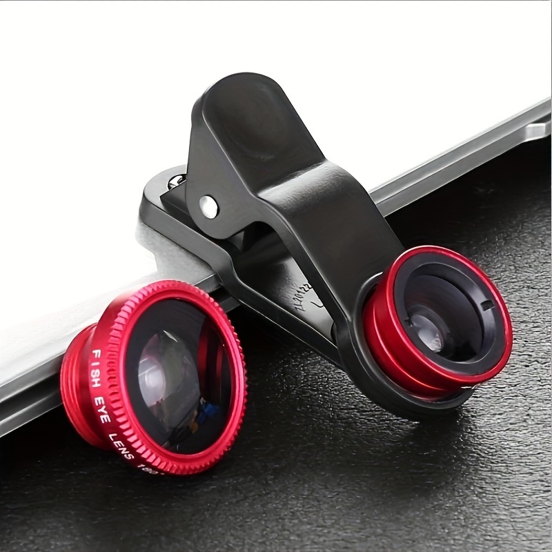 

3-in-1 Smartphone Camera Lens Kit, Wide-angle, Macro, And Fisheye Universal Clip Photography Tools, Compatible With Iphone & Android