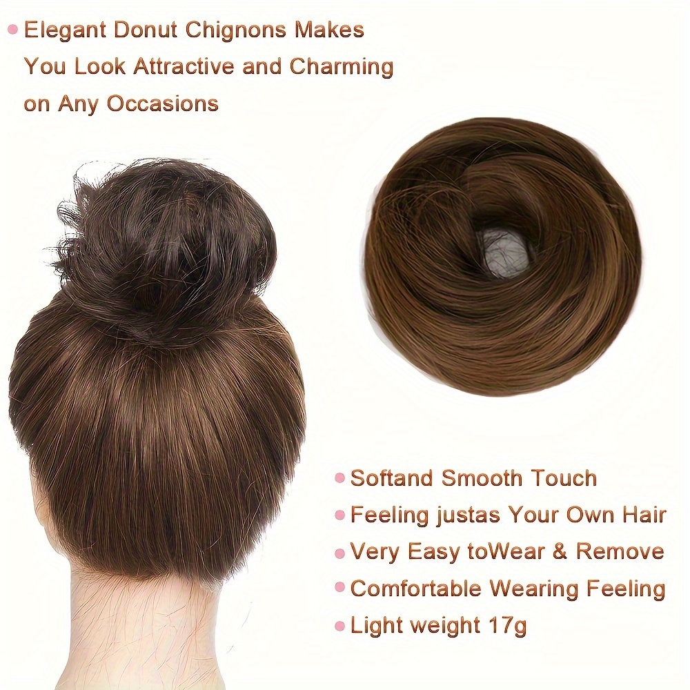 Donut Human Hair Buns Updo Chignon Hair Accessories Women Temu