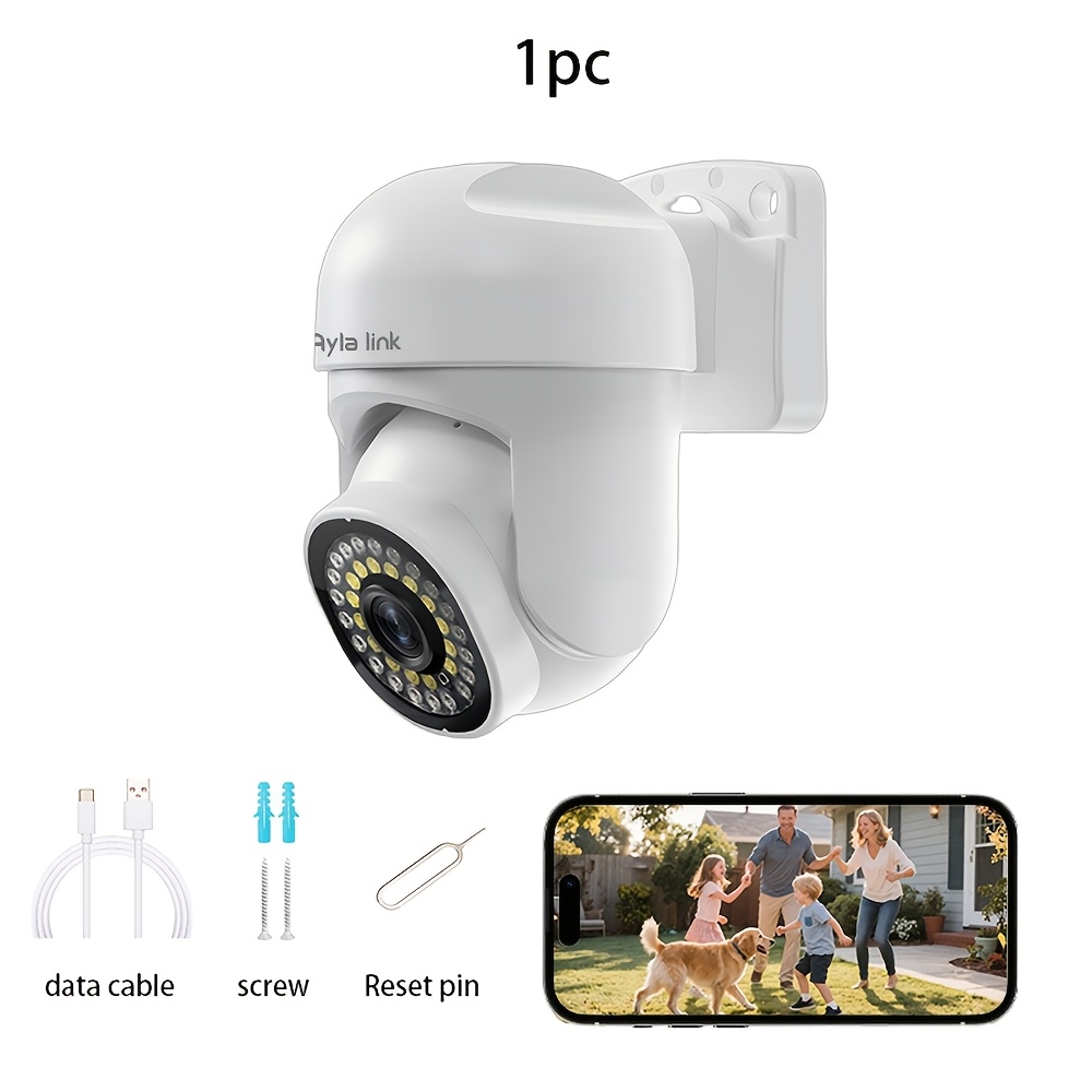 TEMU 1pc Night Vision Wireless Wifi Camera 1296p Full Hd Indoor Dual-use Talk Pan-zoom 2.4g Wi-fi Smart Home Security Elderly Pet Care Home Security