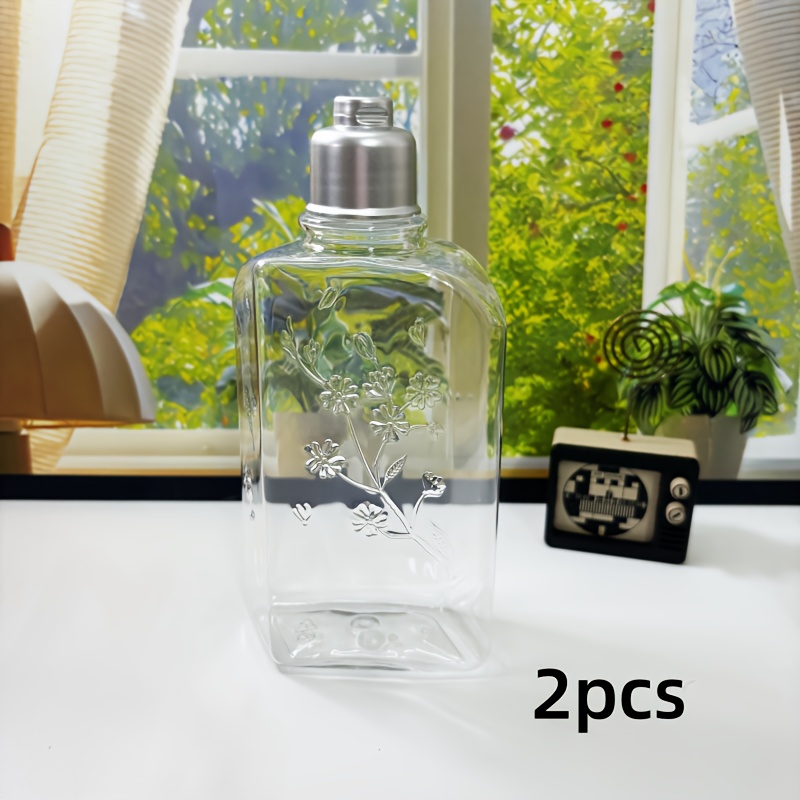 E-shop 2 Stück/4 Stücke transparente Plastikflaschen von Sakura für Shampoo, Conditioner oder Duschgel – wiederverwendbare ausdrückbar Flaschen zum