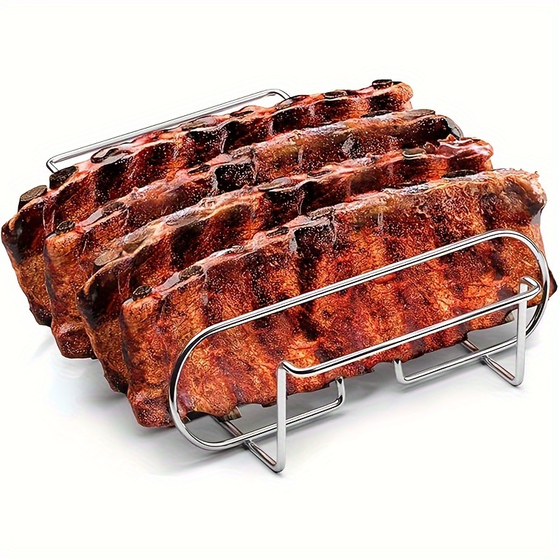 

1pc Stainless Steel , Portable Bbq Grill Accessory For Outdoor Picnic, Steak And Lamb Rib Mesh Rack With Handle, Barbecue Tools, Barbecue Rack