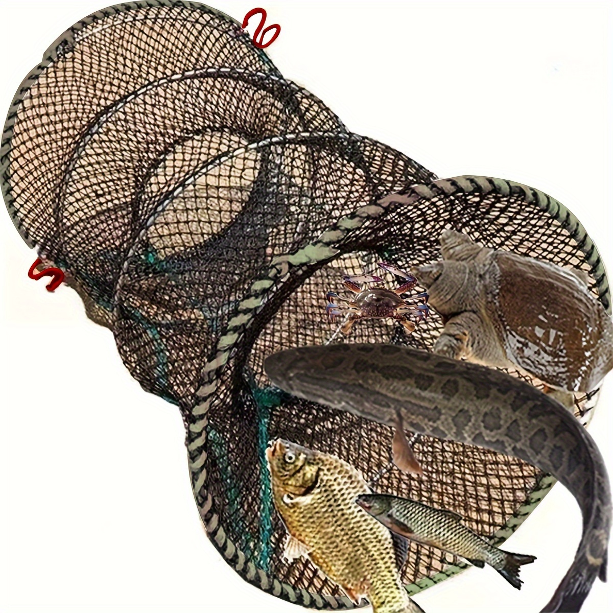 1pc 6 trou Polygon Fishing Net Shrimp Pot Crab Lobster Fish - Temu