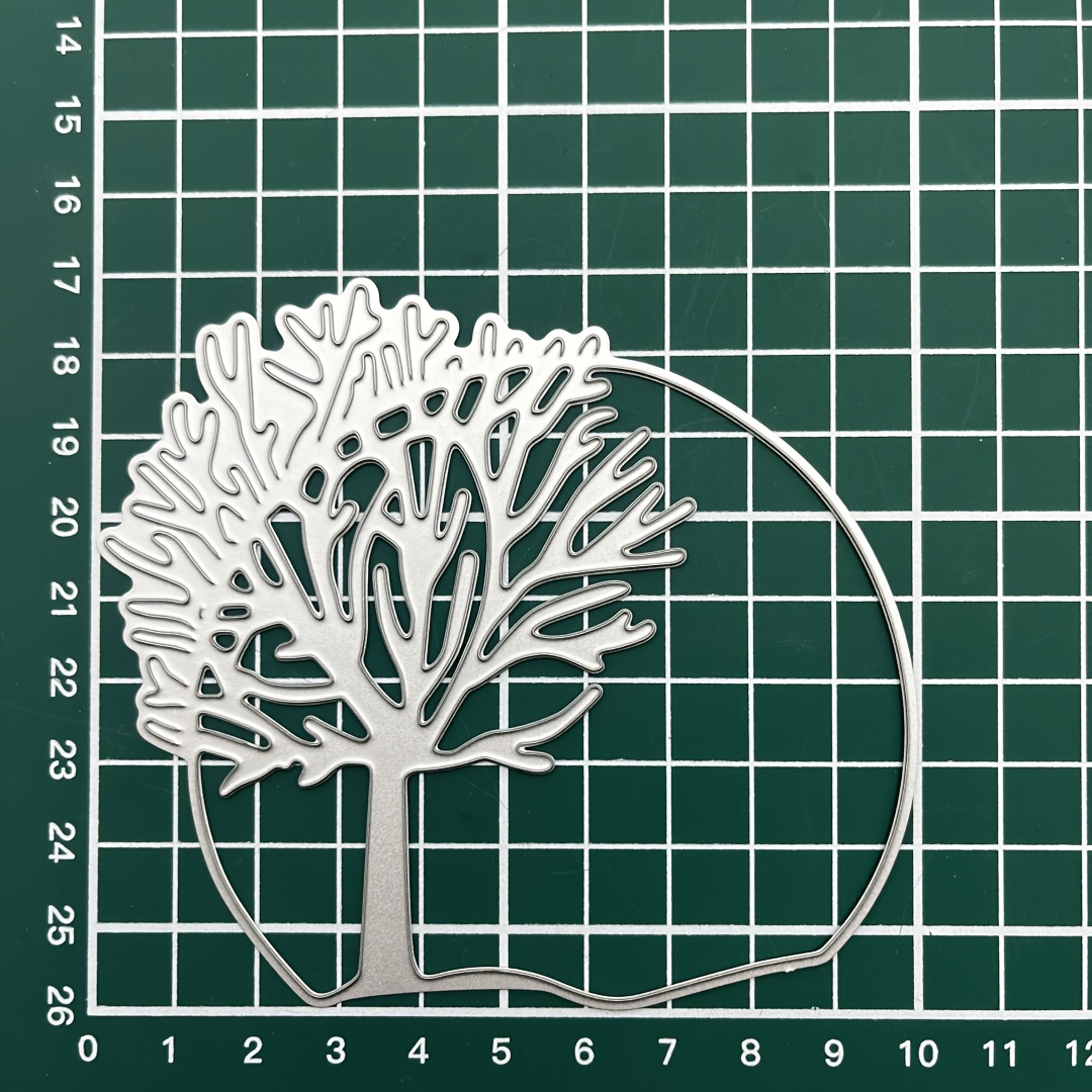 2025 New Circular Tree Background And Rabbitmetal Cutting Die For Cutting Paper Cards Making Scrapbooks Diy Cards Photo Album Craft Decorations