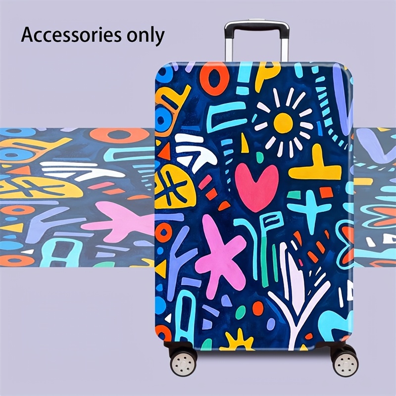 TEMU Accessorio da viaggio - Copertura antigraffio ad elasticit� e antipolvere con motivo astratto per valigie da 45,72-81,28 cm, adatta per viaggi e