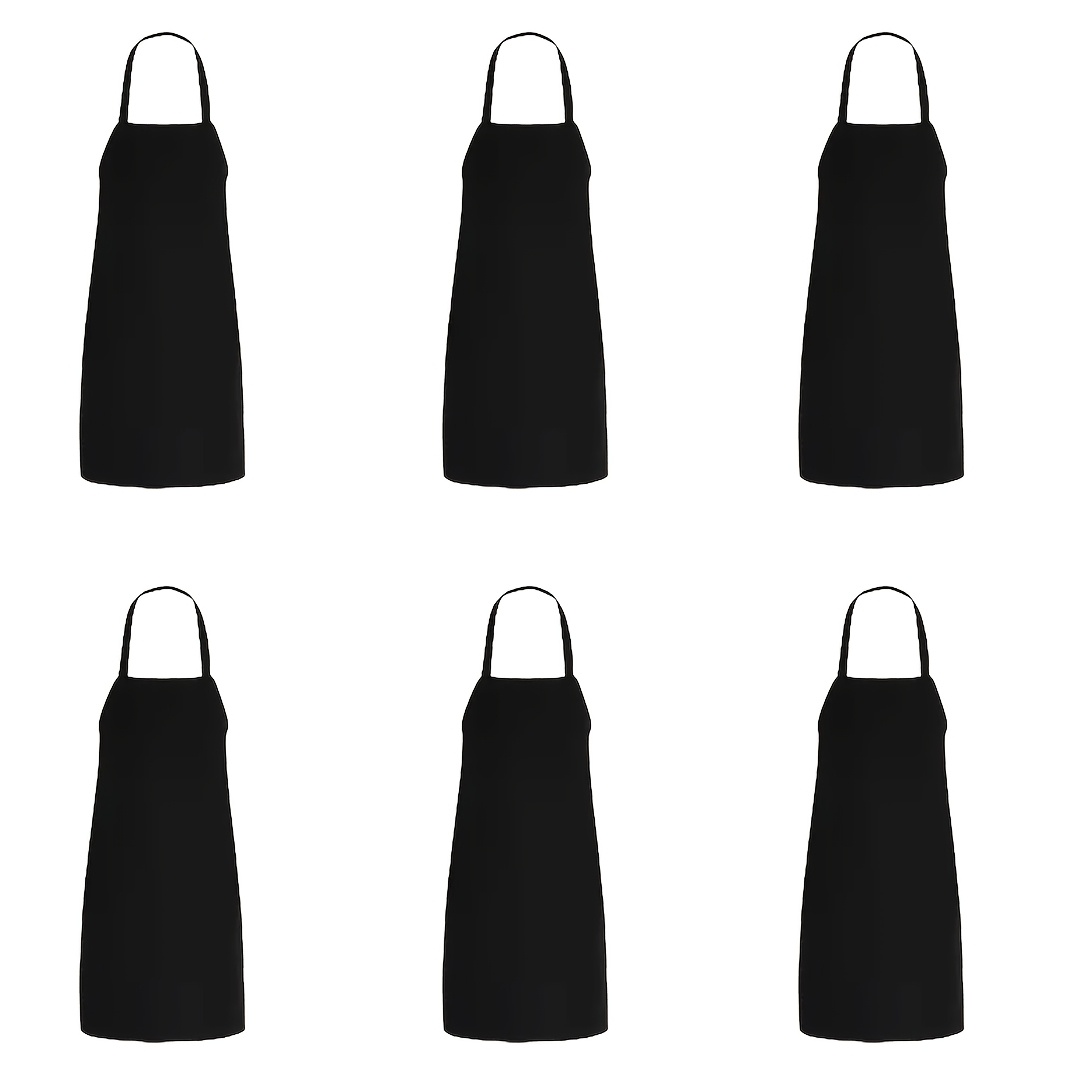 E-shop 6 Stück Hochleistungs-Polyester-Küchenschürzen für Erwachsene - Verstellbare Unisex Schürzen mit Blanko-Sublimerungspaneelen, Schwarz & Weiß