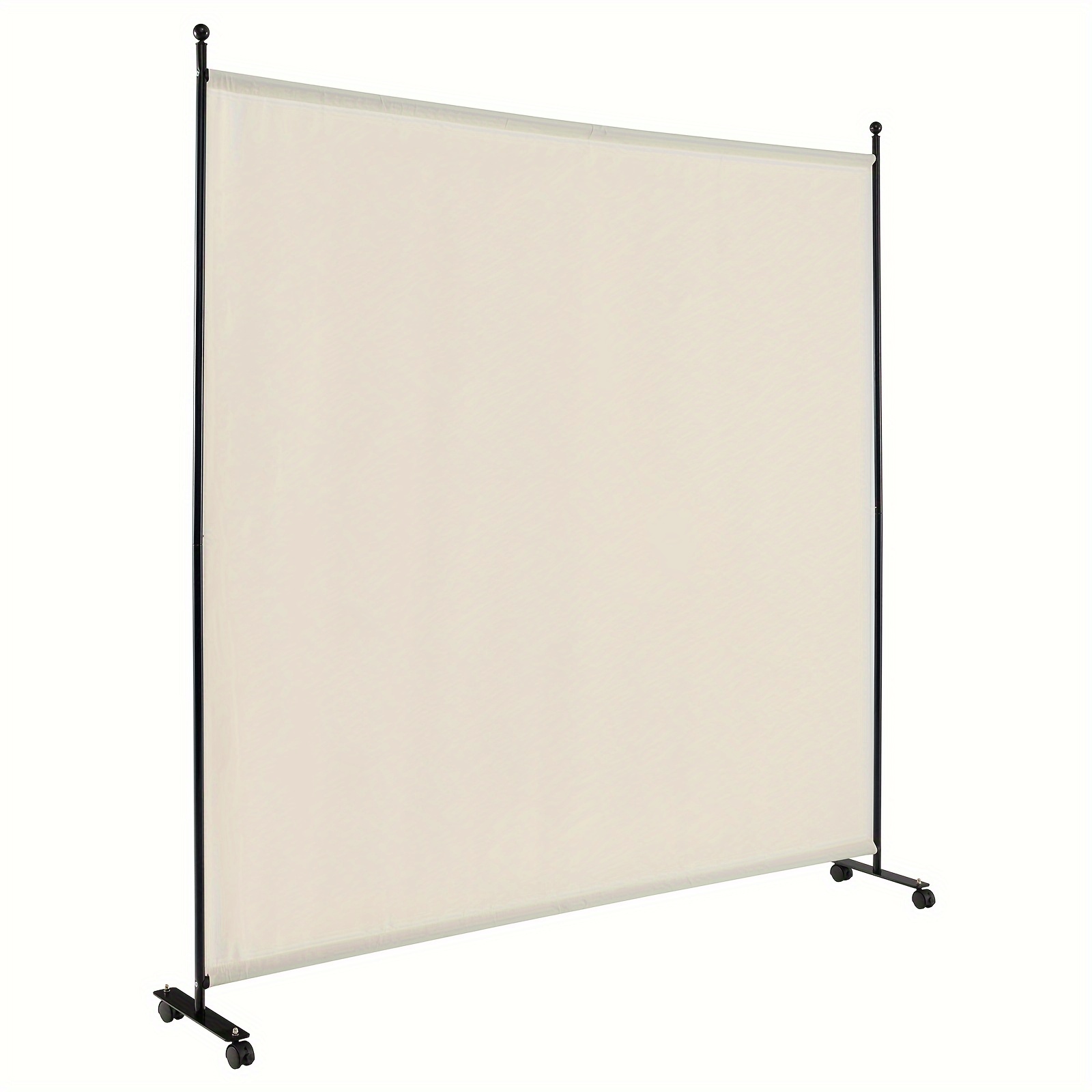 

1pc 6ft Single Panel Room Divider W/ Wheels Rolling Fabric Partition Privacy Screen