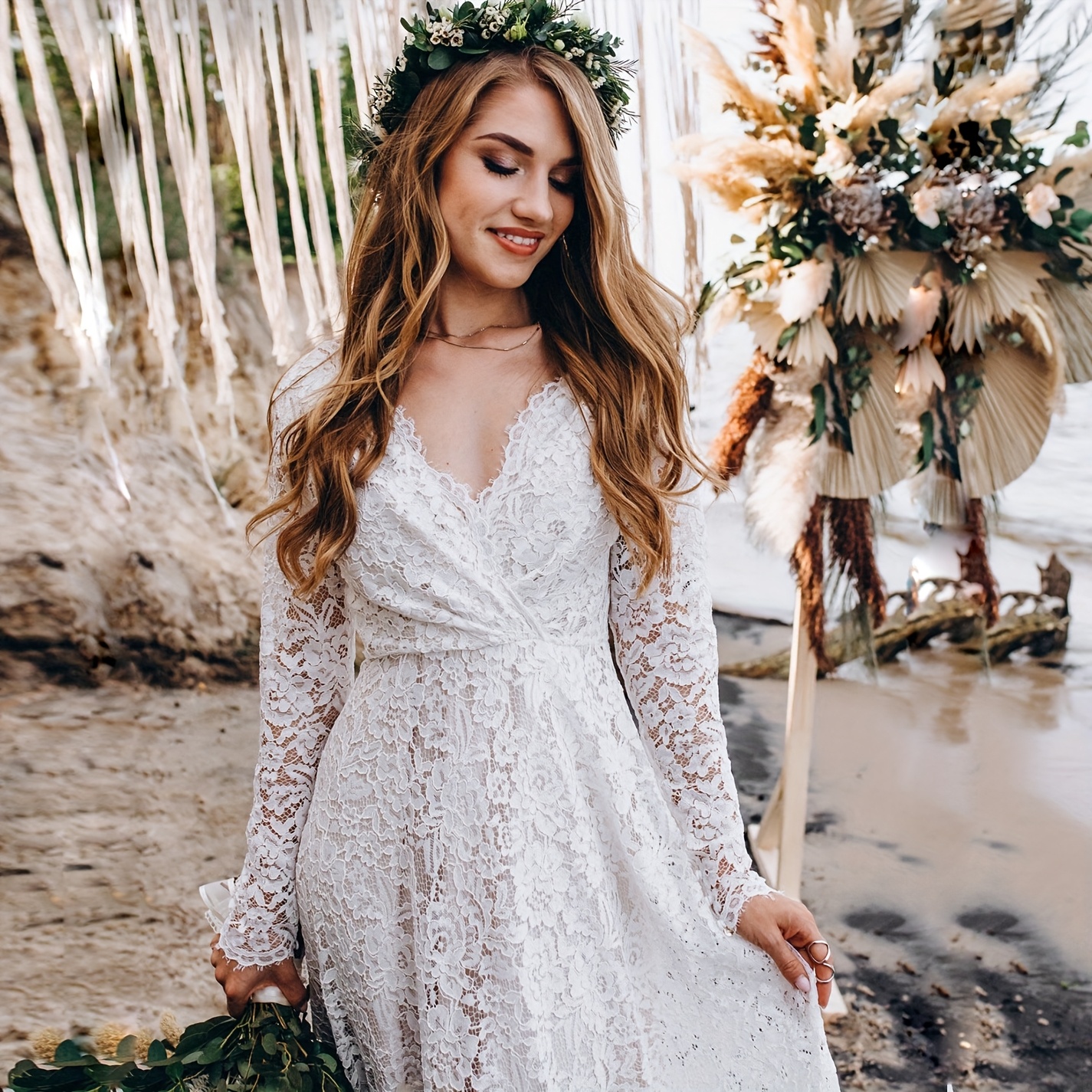 Amazon Pretty Garden Women's Long V-Neck Floral Summer Dress - Beach Wedding  & Vacation Dress 2025 Beach Wedding Guest Dress