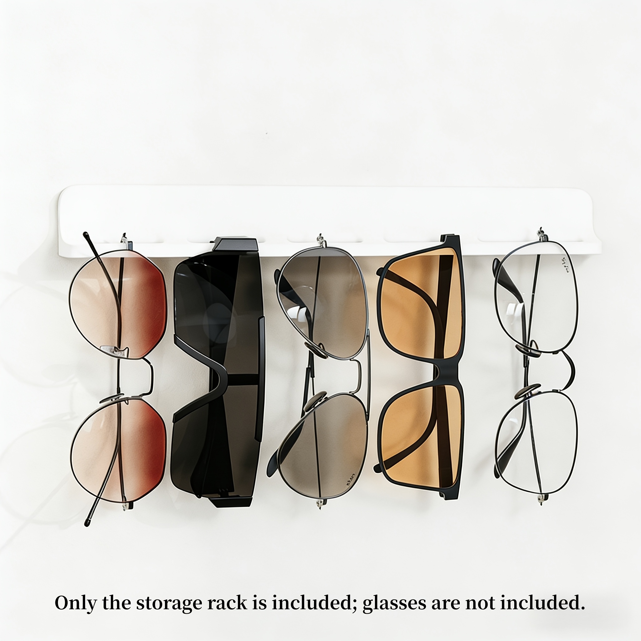 TEMU Eyeglass Storage Rack, Tie Storage Rack, Headband Organizer, Punch-free Wall-mounted Design, Eyeglass Organizer Suitable For Bedside, Entryway,