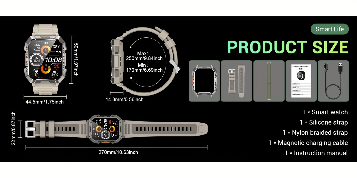 Montre intelligente pour homme avec suivi de la qualité du sommeil nocturne, batterie 900mAh, appels sans fil, chronomètre et minuterie, torche et boussole intégrées, écran HD 2.01 pouces, suivi du cycle menstruel féminin, calculateur de dépense calorique, plus de 100 modes sportifs, suivi d'activité physique, deux s interchangeables, cadeau idéal pour la famille.