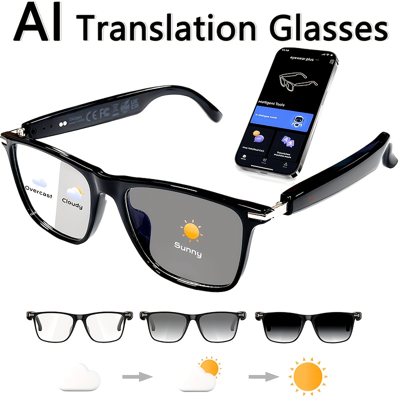 TEMU Oiciido 2026 New Ai Smart Glasses, A Multifunctional, Cutting-edge Real-time For Conferences, Recognizing 160 Languages, Supporting Real-time