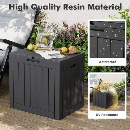 35 gallon waterproof outdoor deck box w locking hole organizer storage box with side handles outdoor storage organizing supplies storage boxes for patio garden backyard easy to move resin storage boxes bins cabinets outdoor storage racks box cabinet rack for outdoor storage