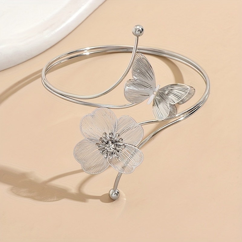 TEMU Bracciale da donna geometrico con fiori aperti e