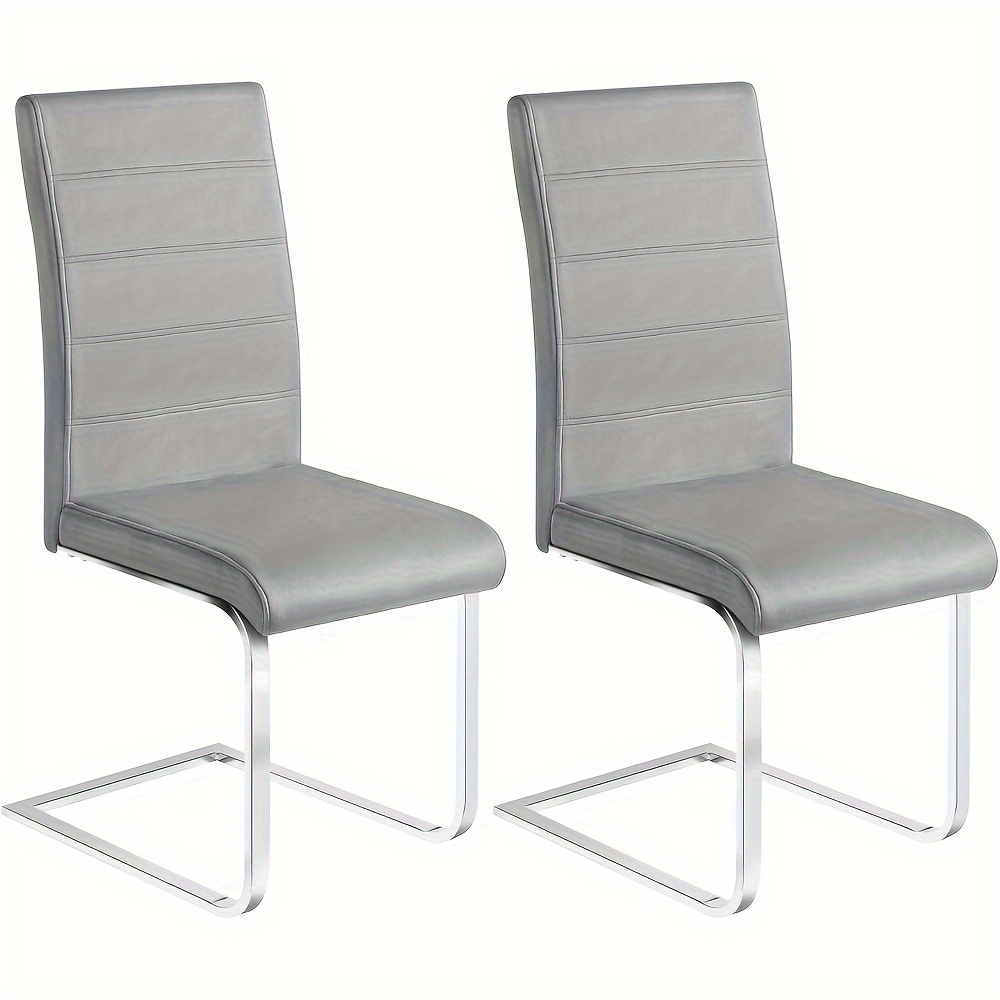2pcs Dining Chairs, Cantilever Chair, Free-swing Chair, Kitchen Chair, Velvet Chair, Upholstered Chair With High Backrest, Suitable For Dining Room, Dining Table, Kitchen, Living Room, And Office