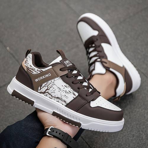 mens stylish and designed sneakers featuring a scenic branch print comfortable for sports trendy and versatile couples as casual skate shoes