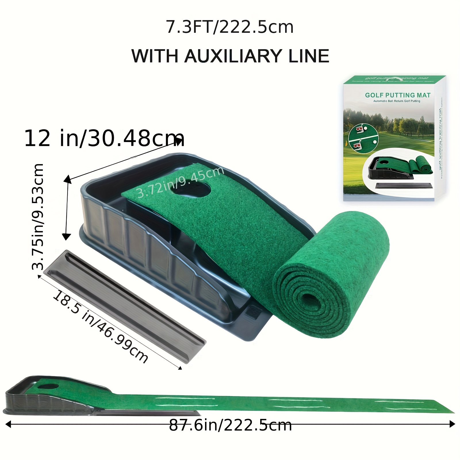 KOFULL Indoor Golf Putting Mat with Auto-Ball Return