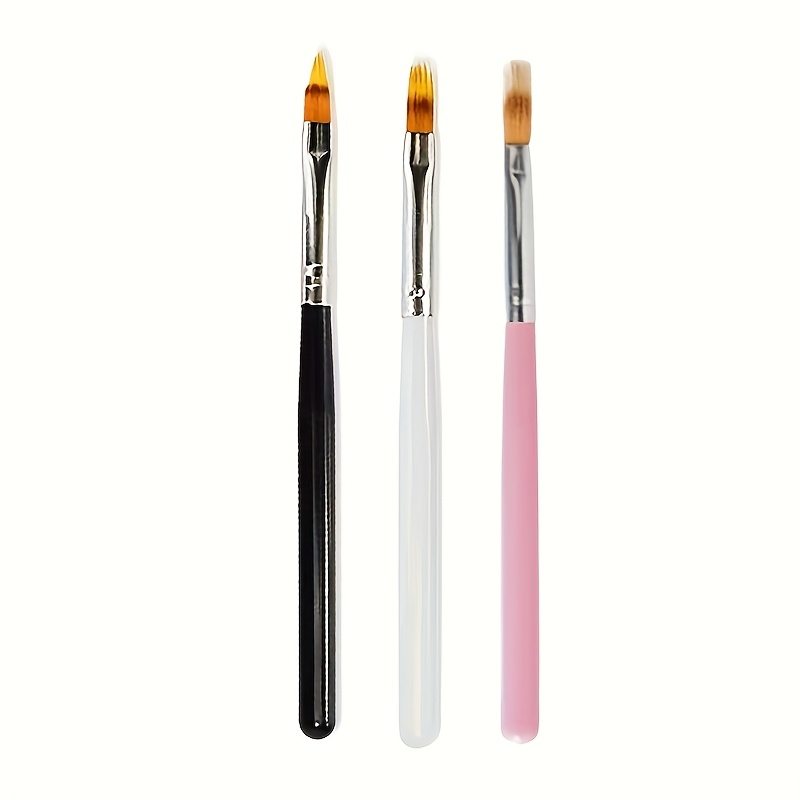 Image of 3 Gradient Nail Brushes For Gel, Perfect For Ombre Designs With Nail Polish. Tools 3 Colors And Are Suitable For Valentine's Day, Easter, And Thanksgiving