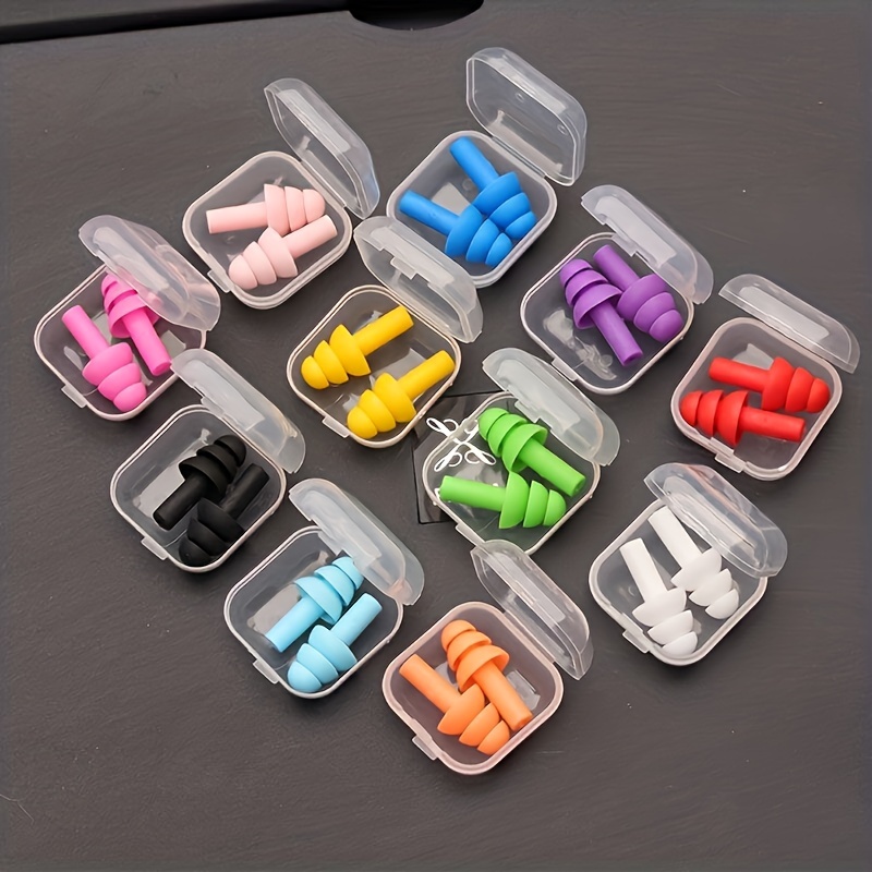 

5/10 Pairs Of Silicone Earplugs - Reusable Design Featuring Christmas Trees, Suitable For Preventing Snoring, Swimming, Studying, And Sleeping.