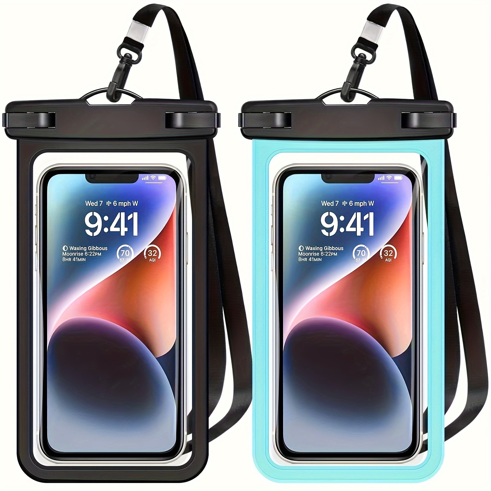 

2 Pieces Universal Waterproof Phone Pouch - Waterproof Case For 14 13 12 11 Pro Max Xs Plus Galaxy Cellphone Up To 7.0" Waterproof Cellphone Dry Bag Beach Vacation Essentials