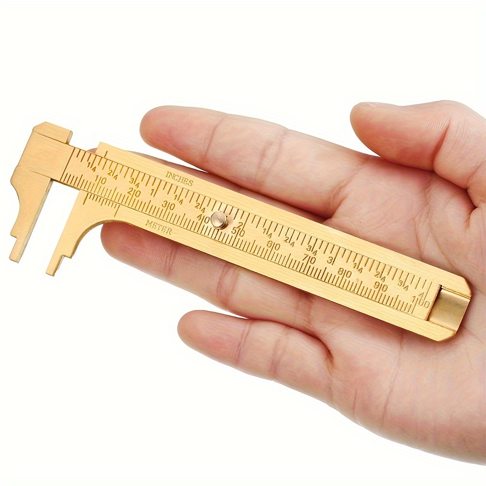 

Compact 100mm Copper Alloy Mini Caliper - , Portable Edc Tool With Sliding For Outdoor, Jewelry & Craft Measurements, Edc Gear|functional Ruler| Construction