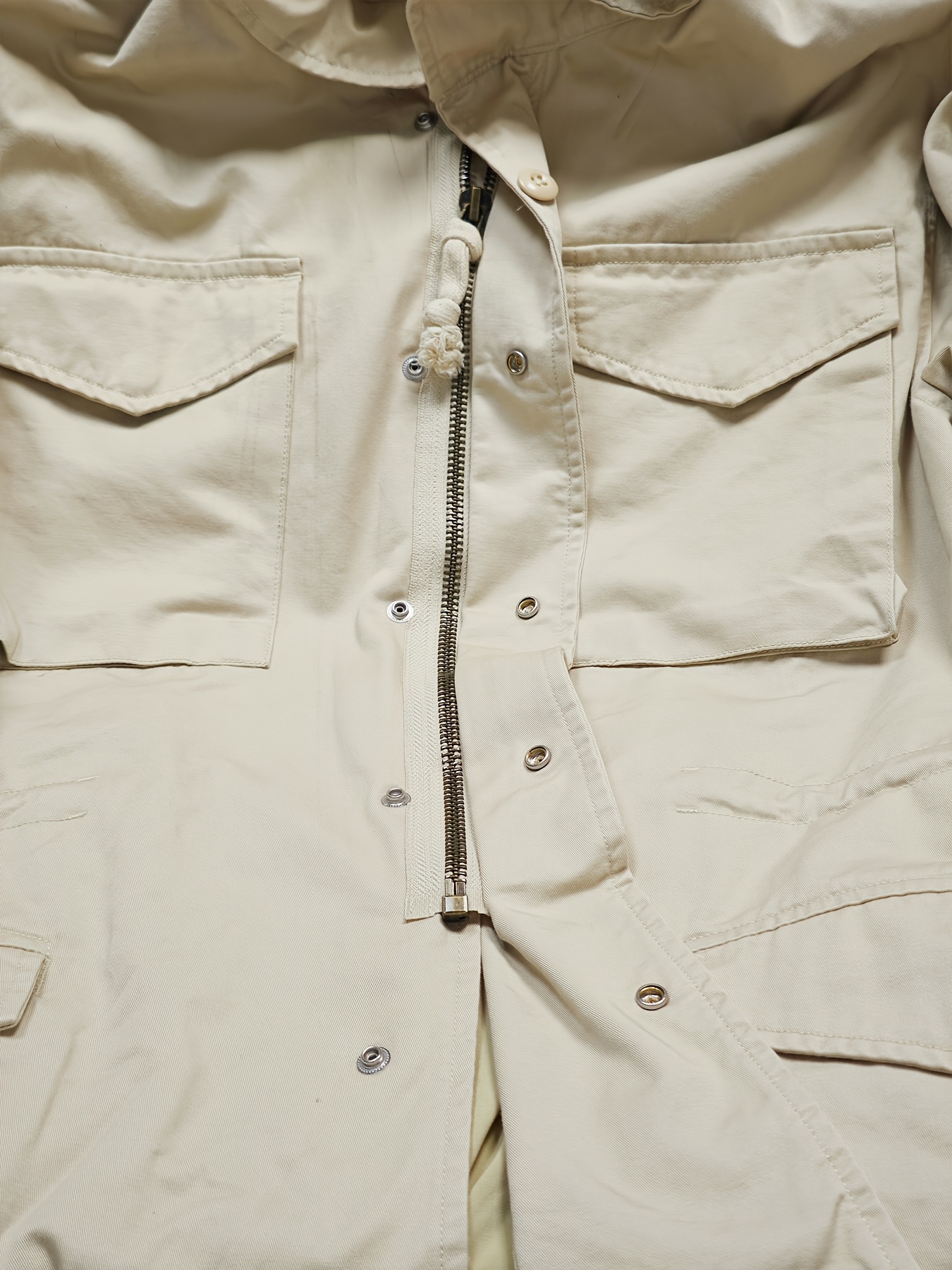 mens cotton retro collar zipper jacket m65 field - Temu South Africa