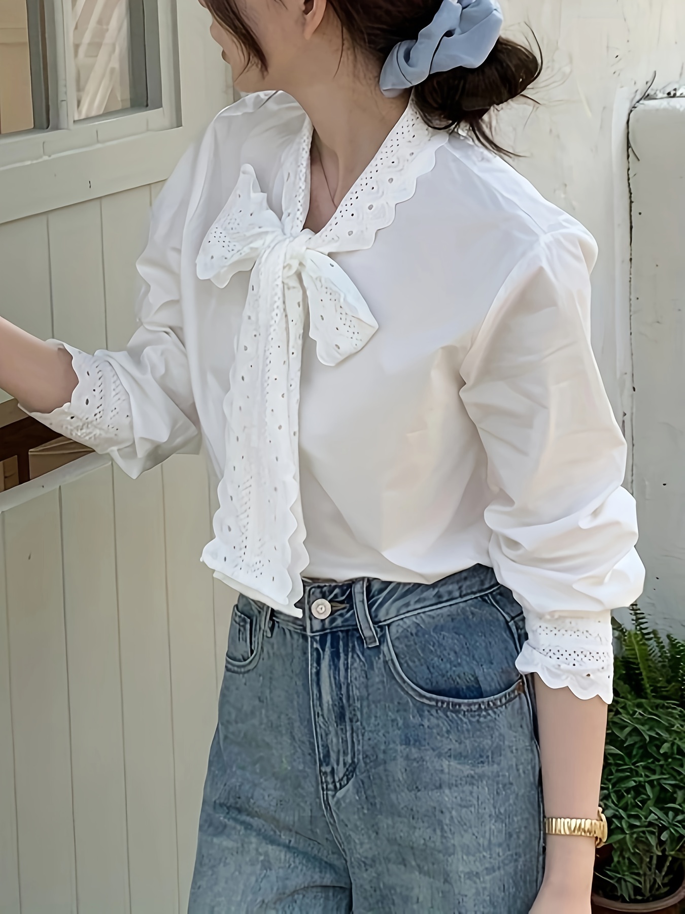 Bow Tie Blouse - Temu United States