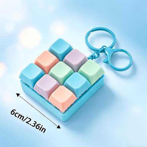 mechanical keyboard feel decompression keychain pendant random color 9 key finger keychain