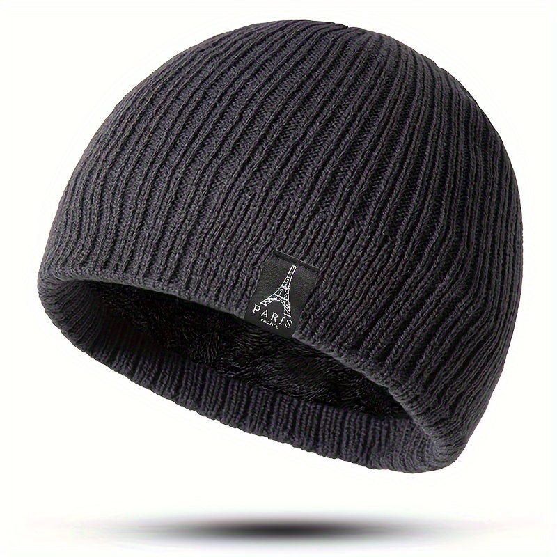 TEMU Un bonnet unisexe avec un design de tour, offrant chaleur, doublure en et résistance au vent. Cet chapeau élégant, bordure, est et confortable,