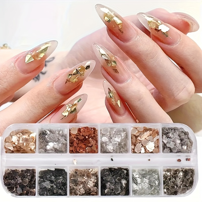 

Holographic 3d Marble Nail Art - -free Resin Glitter For , Women's Nail Charms & Decorations