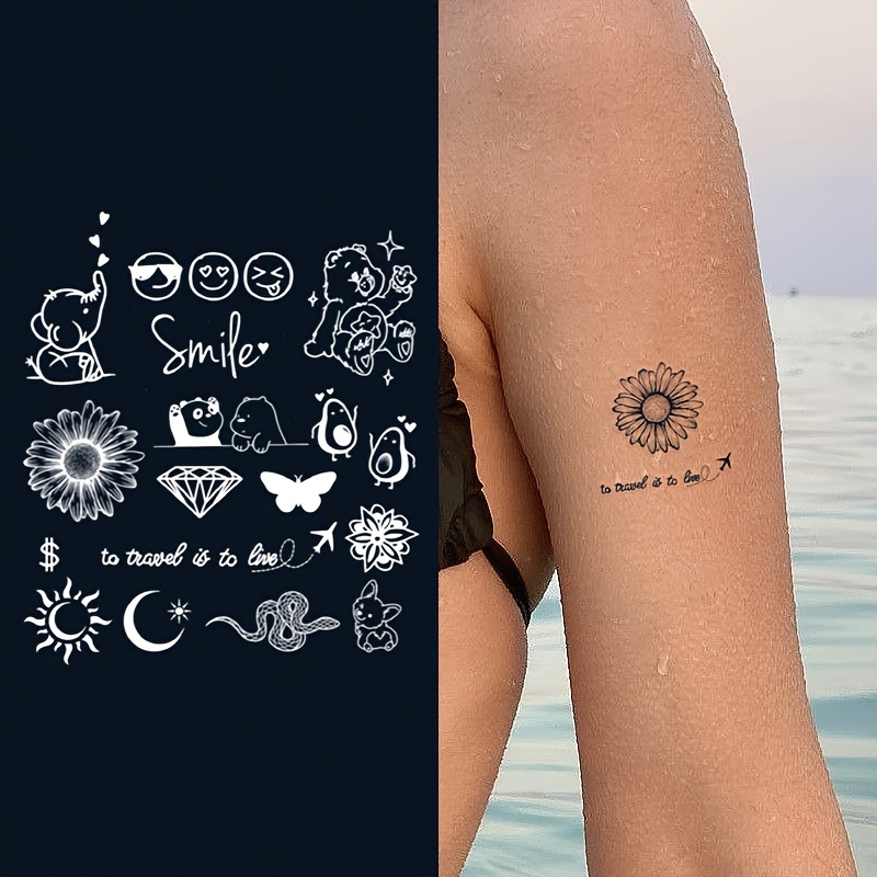 

1pc Cute Fresh Style Temporary Tattoos, Sweat-proof, Waterproof, Long-lasting Up To 15 Days, Selection Of Small And Delicate Patterns