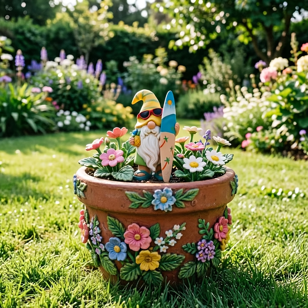 serendipityman さまGOODENOGH アクリルオブジェ garden gnome surfing gnome figurine humorous outdoor gnome - Temu