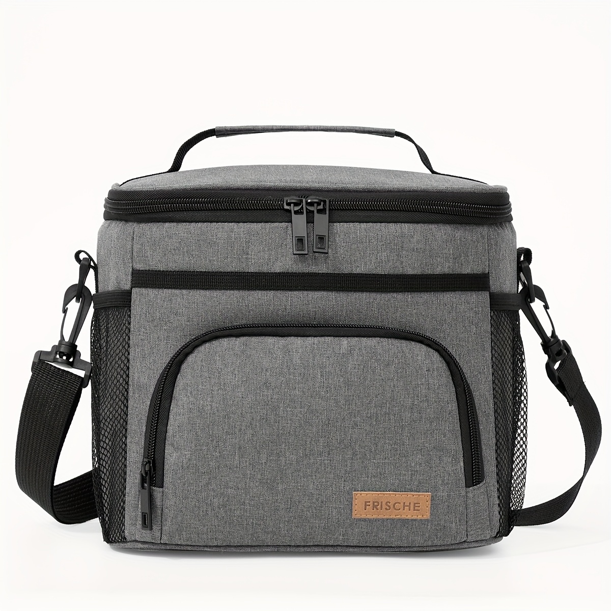 TEMU Bolsa de almuerzo térmica de gran capacidad de 8.8L, bolsa tote bento térmica, portátil y se puede llevar de o cruzada con múltiples bolsillos,