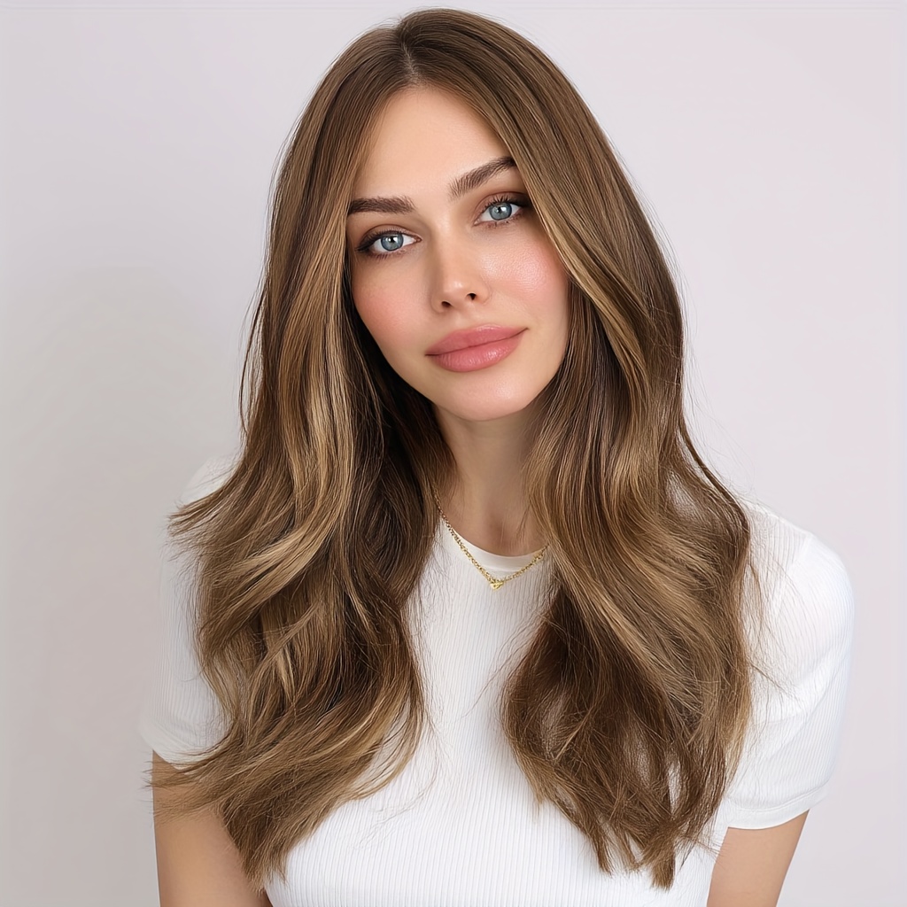 TEMU Smilco 22 Inch Brown Gradient Curly Synthetic Wig - Heat-resistant, Easy To Shape, With A Comfortable Rose Mesh Hat To Create A Daily Look
